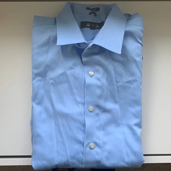 Kenneth Cole | Shirts | Kenneth Cole Reaction Regular Fit Mens Dress Shirt  Blue | Poshmark